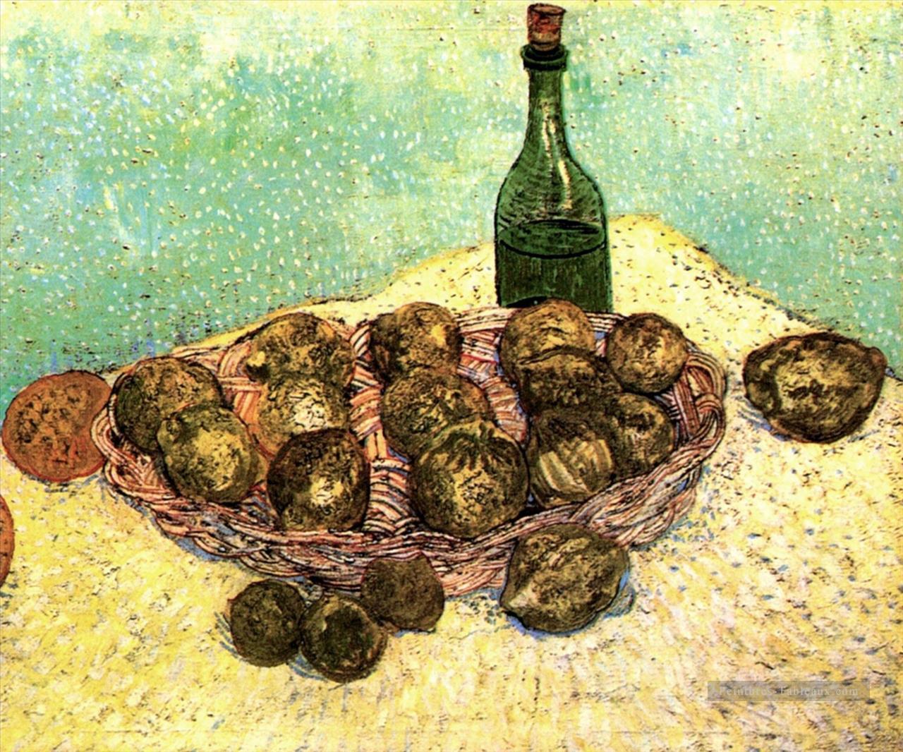 Nature morte Bouteille Citrons et Oranges Vincent van Gogh Peintures à l'huile